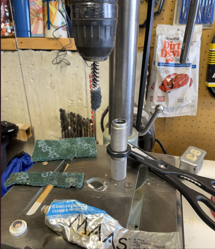 Polishing process for dirty sizing dies