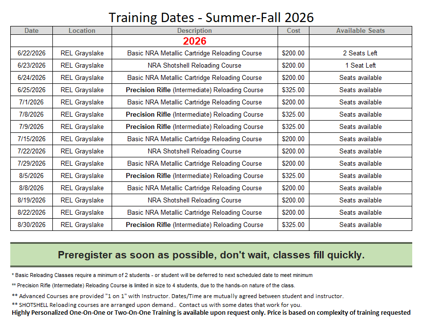 Summer and Fall Classes